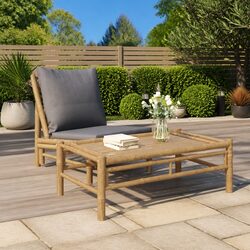 Bamboo Garden Coffee Table Outdoor Patio Furniture Brown 100x55x33cm