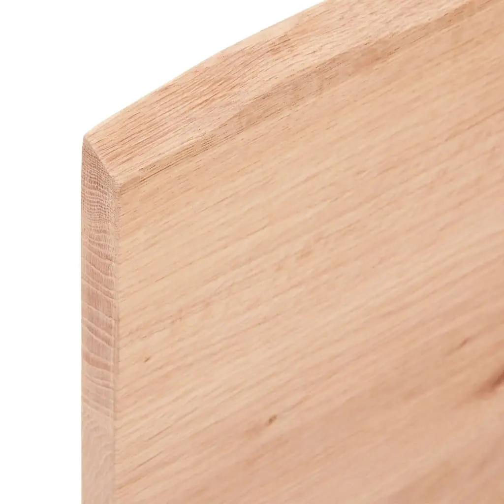 Wall Shelf Light Brown Solid Oak Wood Rustic Handmade Live Edge 80x60x2cm