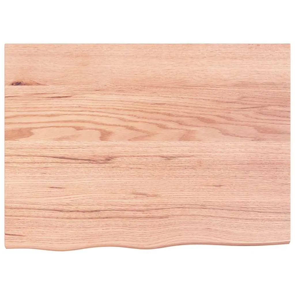 Wall Shelf Light Brown 80x60cm Solid Oak Wood Rustic Floating Ledge