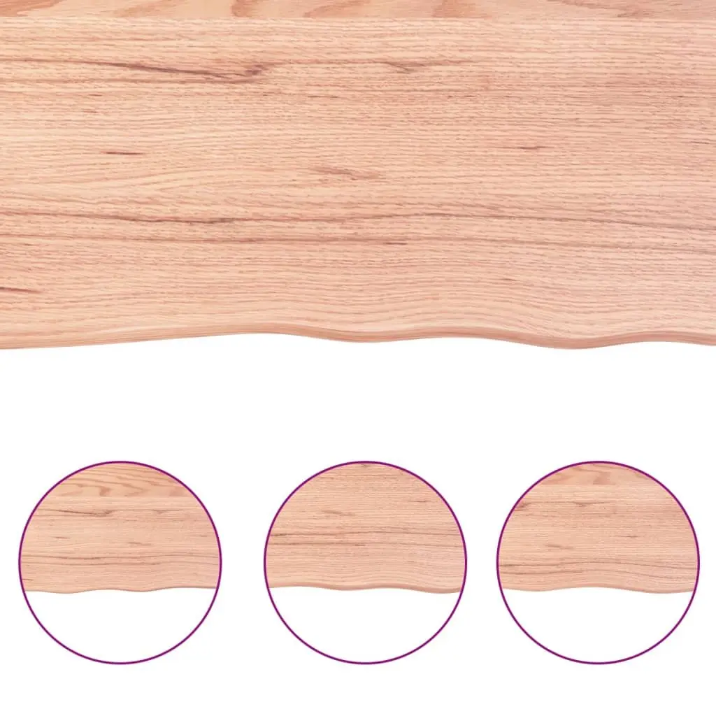 Wall Shelf Light Brown 80x60cm Solid Oak Wood Rustic Floating Ledge