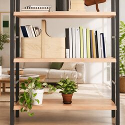 Compact Solid Oak Wall Shelf Rustic Light Brown 100x60cm