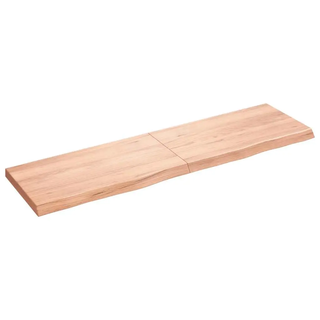Wall Shelf Solid Oak Wood Folding Storage Brown Rustic Handmade Live Edge 180cm