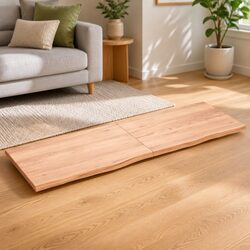 Rustic Wall Shelf in Brown Solid Oak Wood