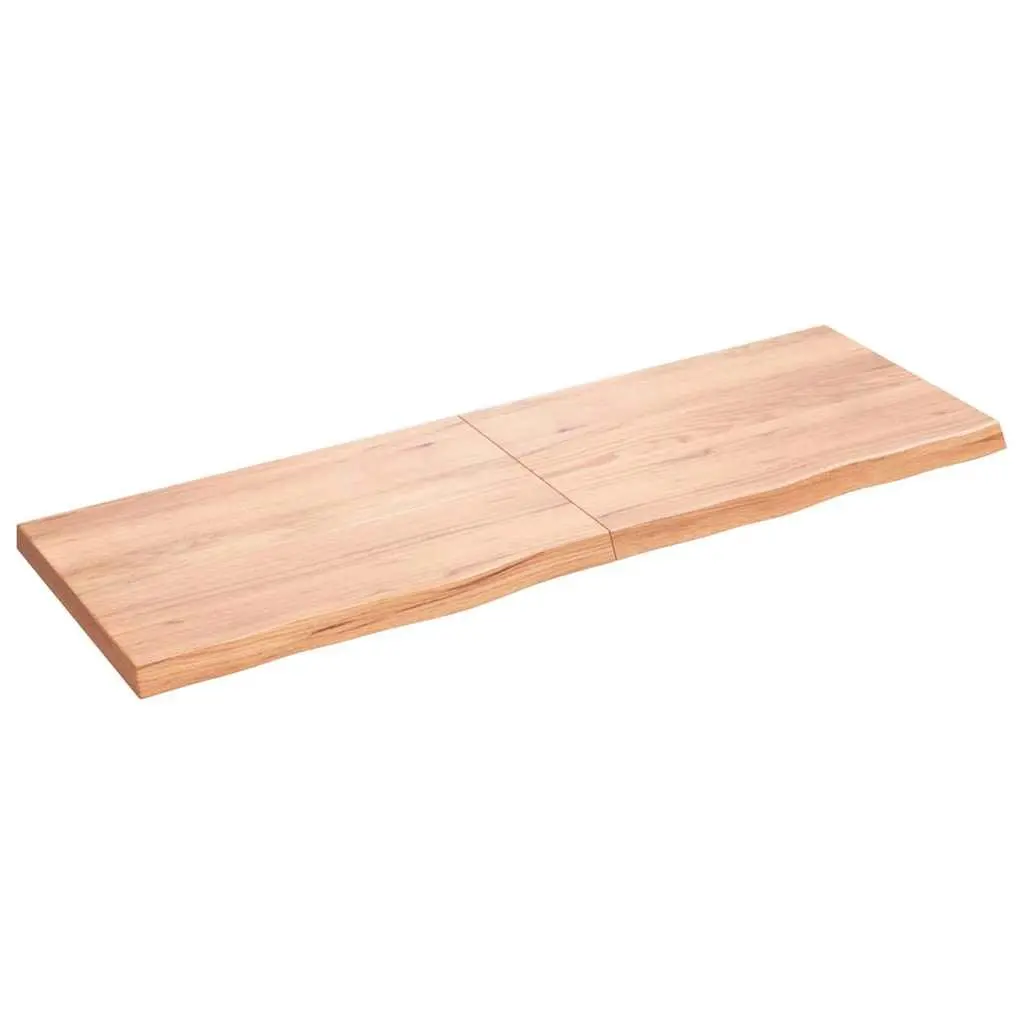 Wall Shelf Light Brown Solid Oak Wood Folding Storage 180x60cm Rustic Style