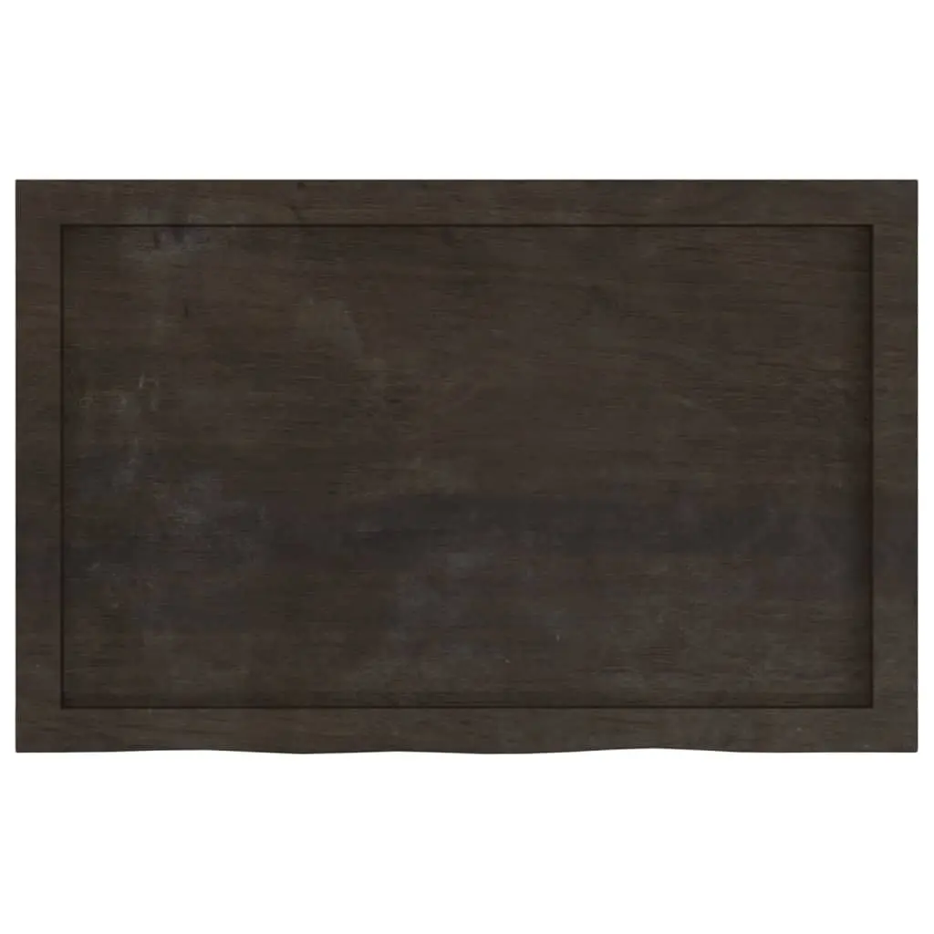 Wall Shelf Dark Brown Solid Oak Wood 80x50cm Rustic Handmade Live Edge