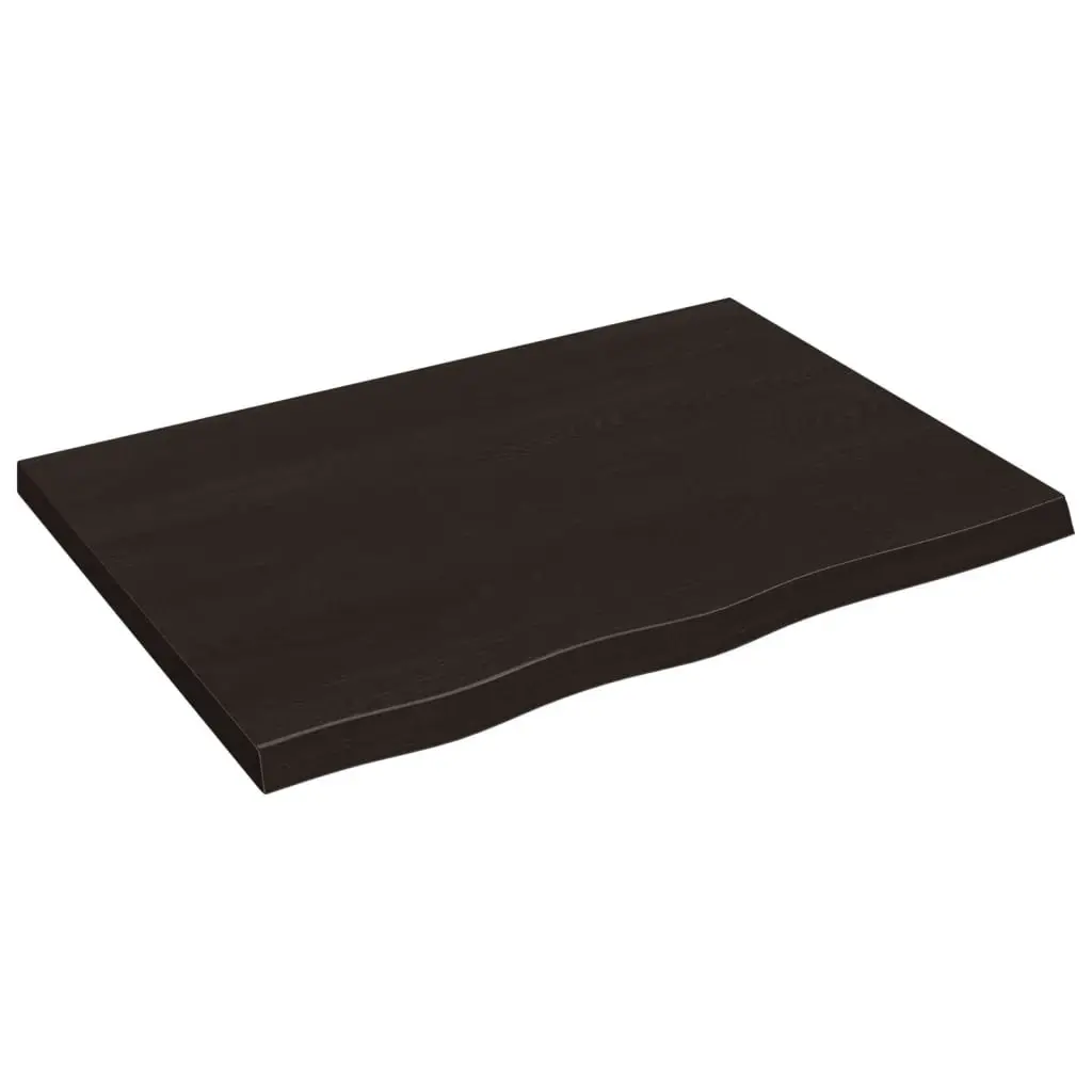 Wall Shelf Dark Brown Solid Oak Wood Rustic Floating Ledge 80x60cm