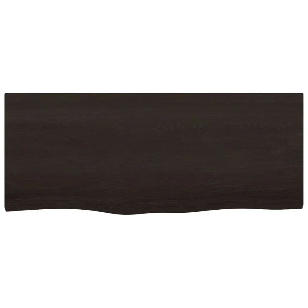 Wall Shelf Rustic Dark Brown Solid Oak Wood Storage Floating Ledge 100x40cm