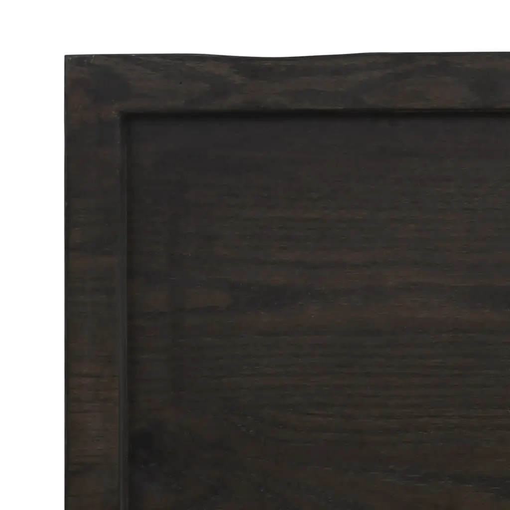 Wall Shelf Rustic Dark Brown Solid Oak Wood Storage Floating Ledge 100x40cm