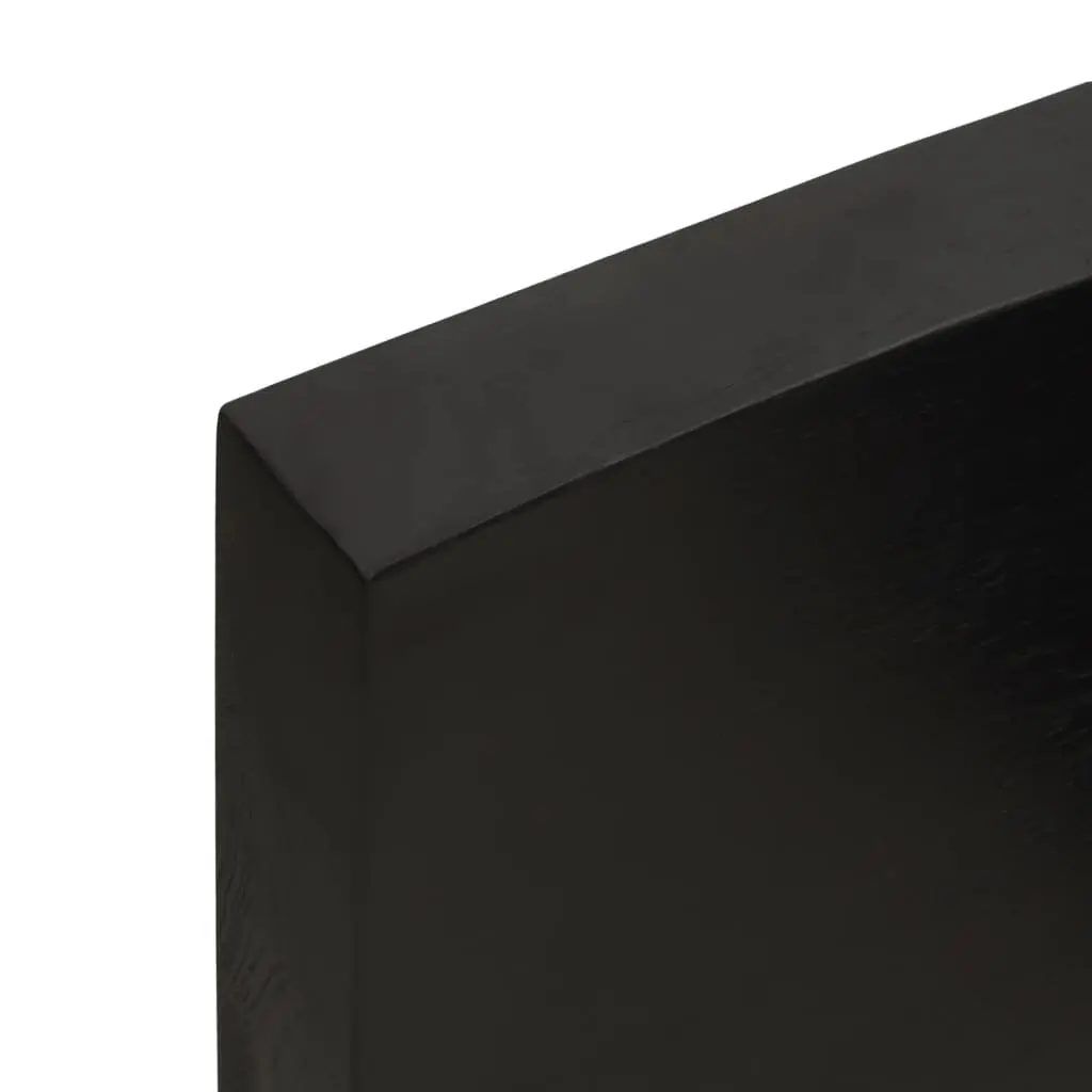 Wall Shelf Live Edge Dark Brown Solid Oak Wood Handcrafted Storage Ledge 100x50cm