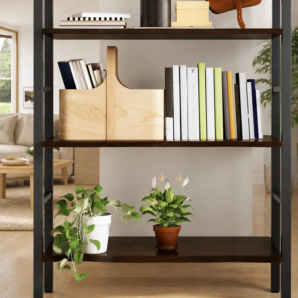 Wall Shelf Dark Brown Oak Solid Wood 100x60x2 cm Rustic Handmade Live Edge