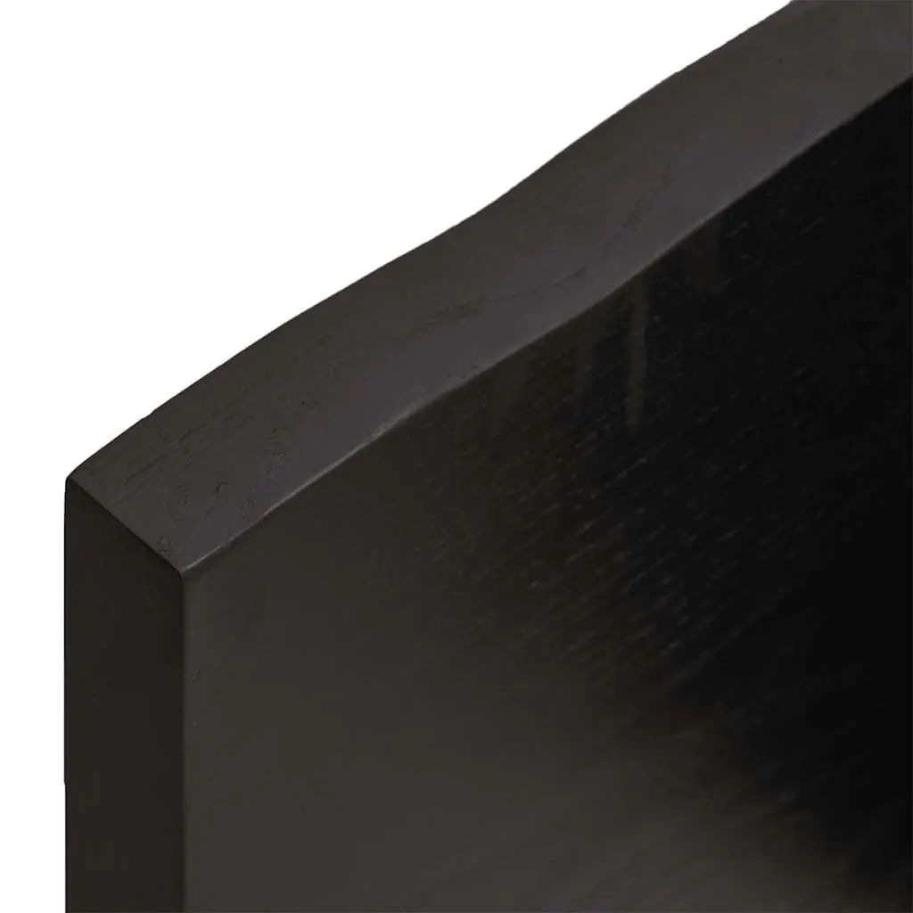 Wall Shelf Dark Brown Solid Oak Wood Rustic Storage Shelving Handmade Live Edge