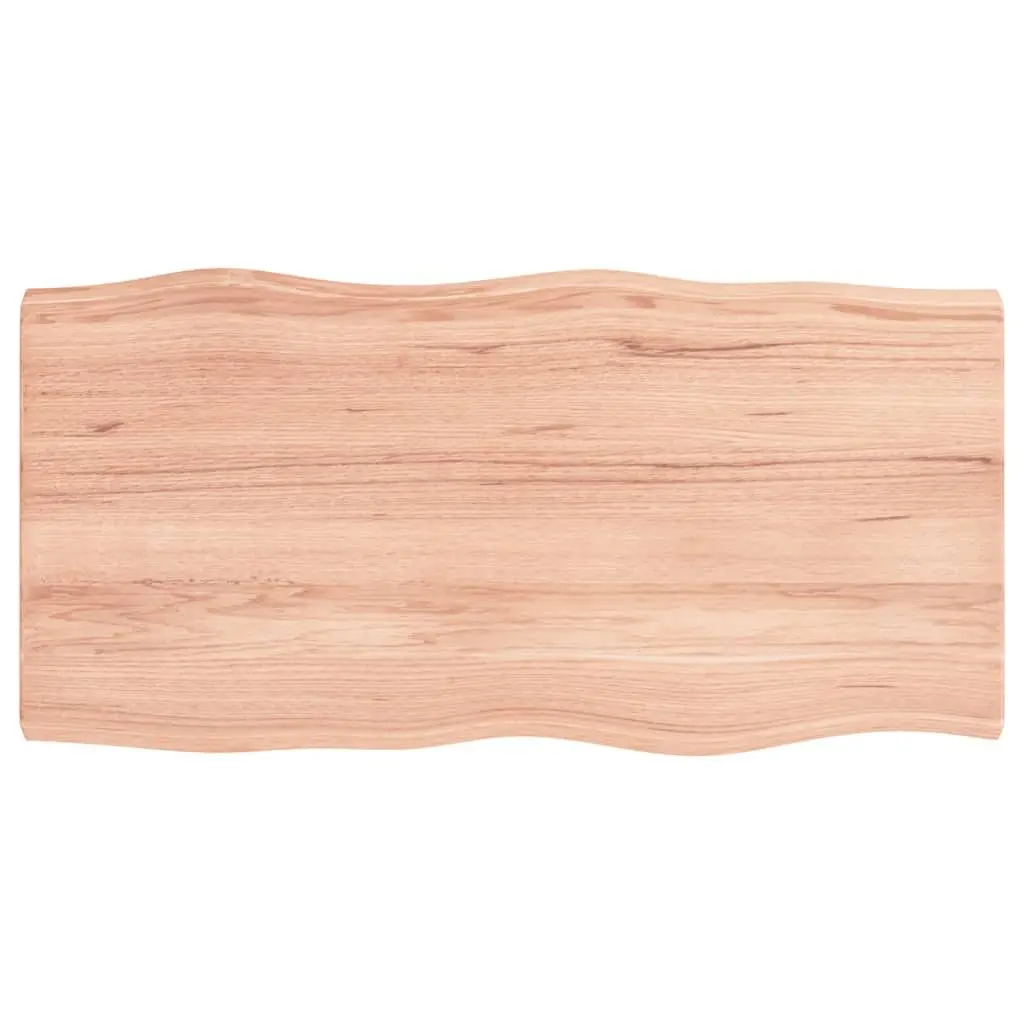 Solid Oak Wood Table Top Light Brown Live Edge 80x40cm Replacement Dining
