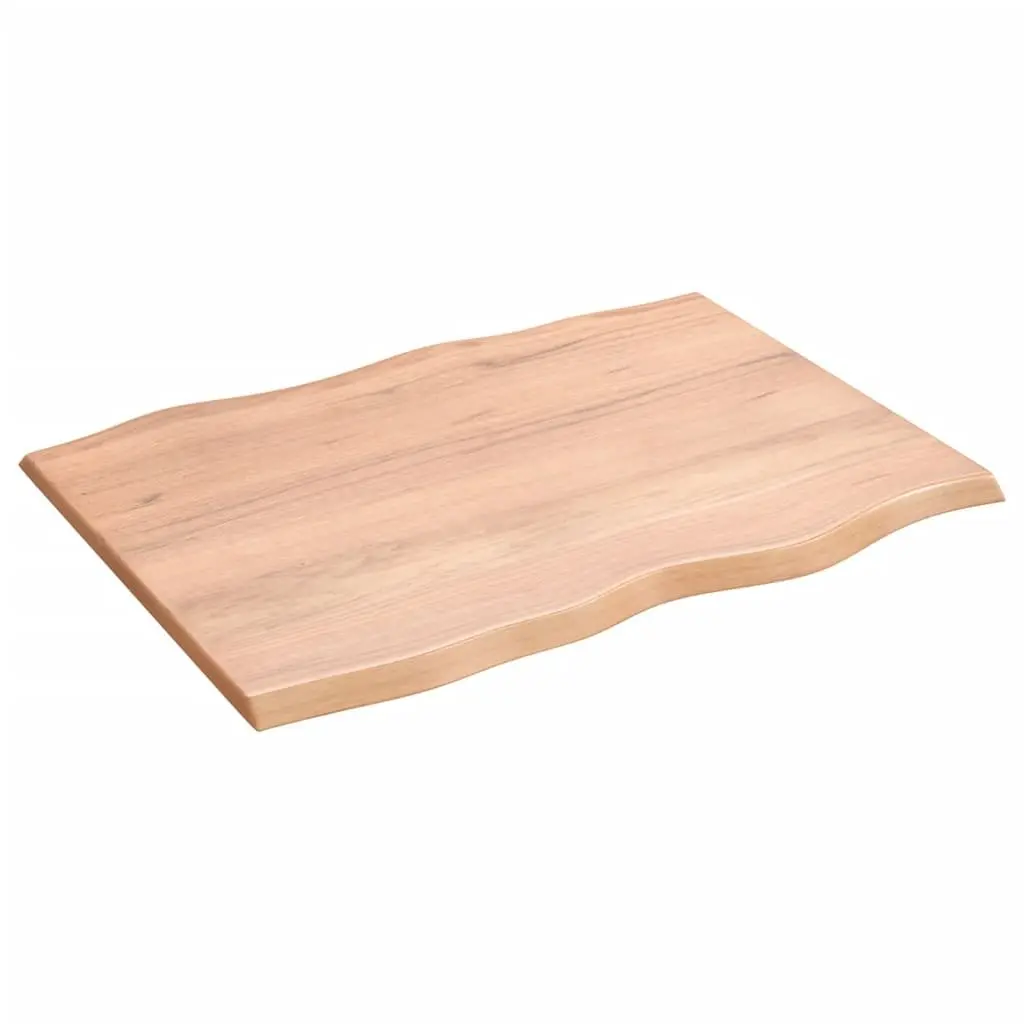 Solid Oak Live Edge Table Top Brown 80x60x2 cm Treated Wood DIY Replacement