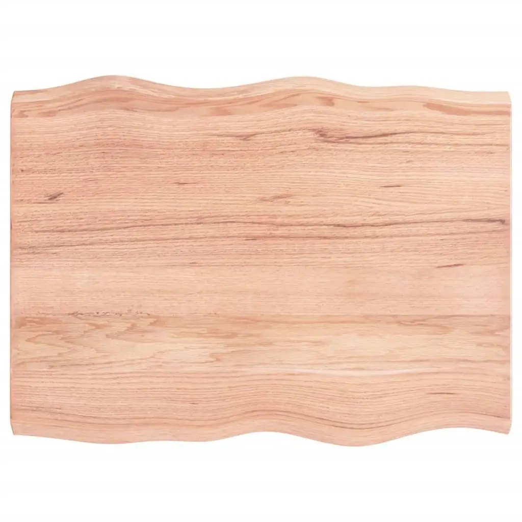 Solid Oak Wood Table Top Brown 80x60cm Live Edge Replacement Dining Surface
