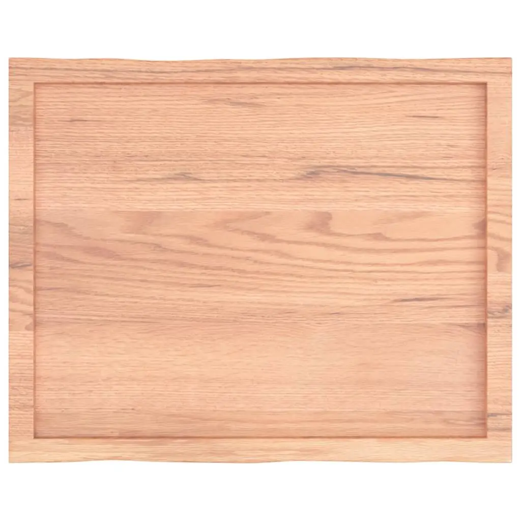 Solid Oak Wood Table Top Brown 80x60cm Live Edge Replacement Dining Surface