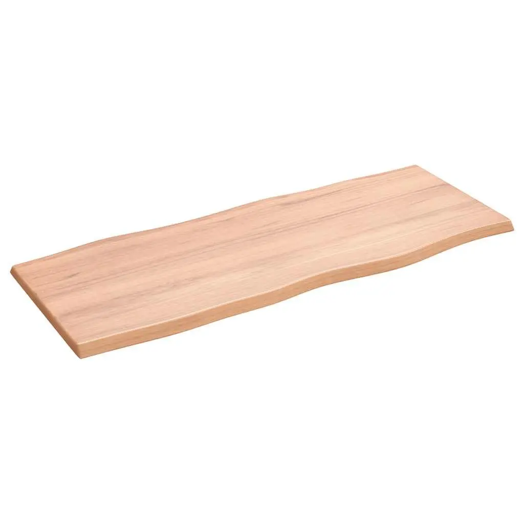 Solid Wood Table Top Brown 100x40cm Live Edge Handmade Varnished