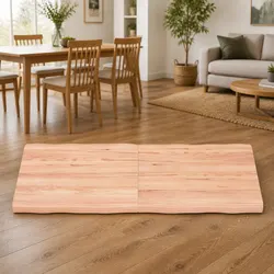 Concise Solid Oak Folding Table Top with Live Edge