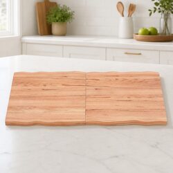 Compact and Stylish Light Brown Solid Oak Wood Table Top