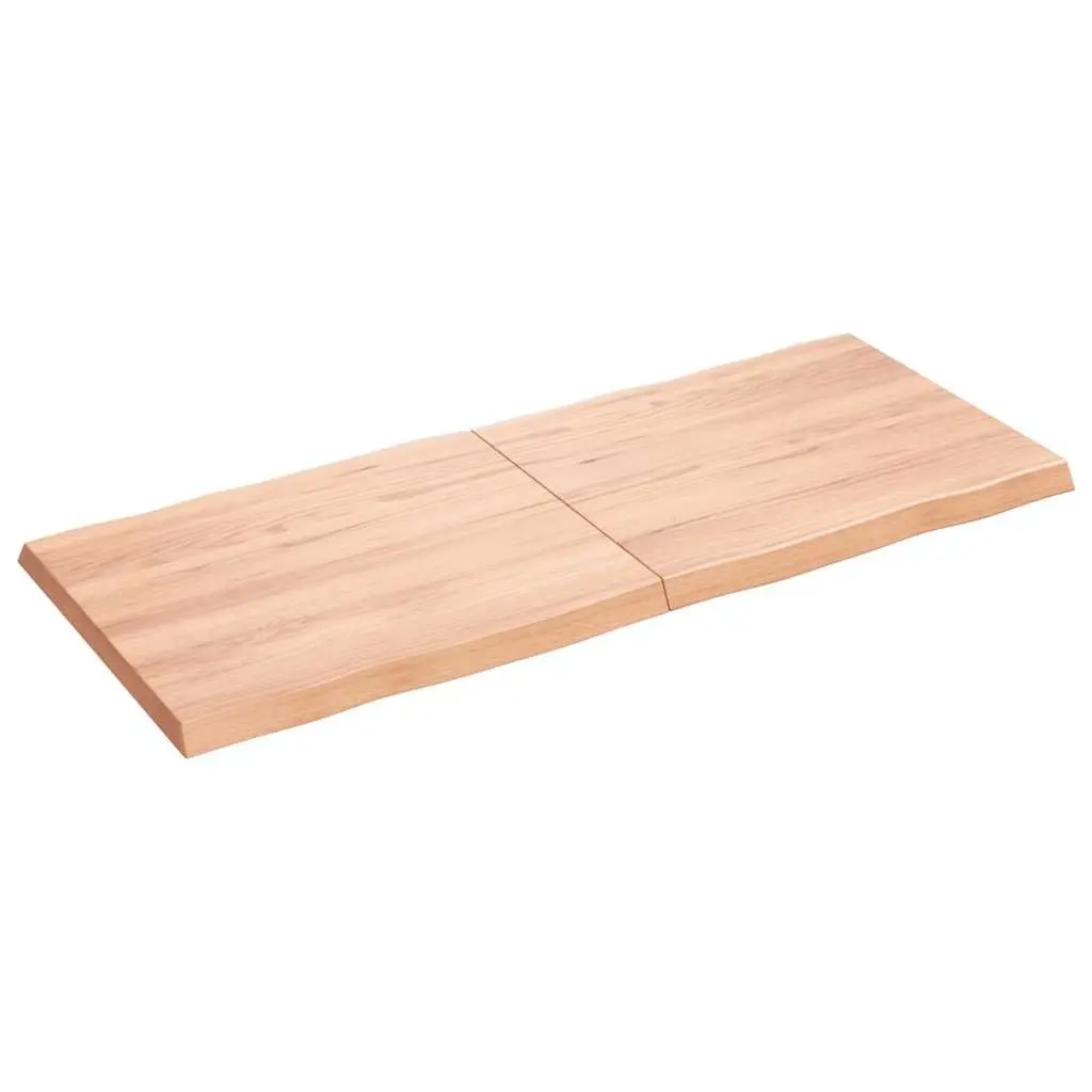 Solid Oak Wood Table Top Light Brown 120x50cm Live Edge Folding Handmade