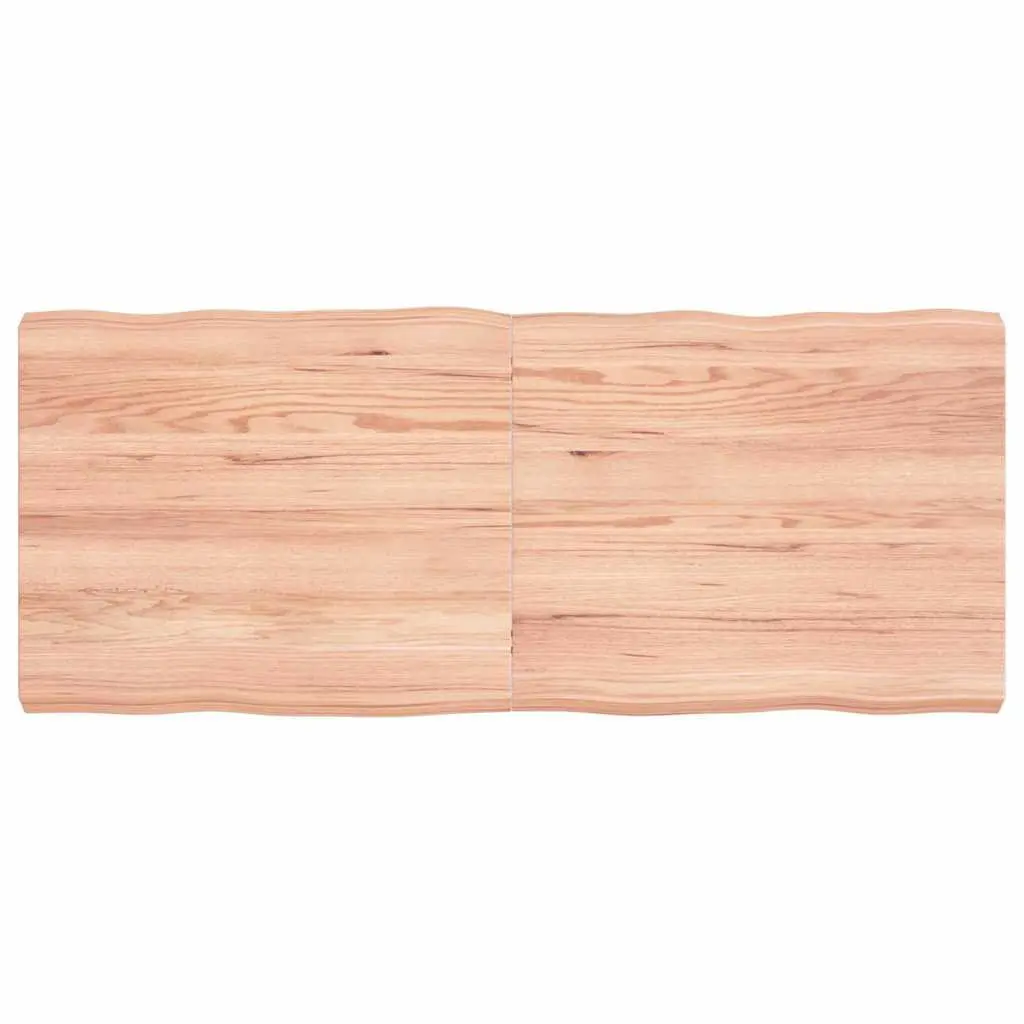 Solid Oak Wood Table Top Light Brown Foldable Handcrafted Live Edge