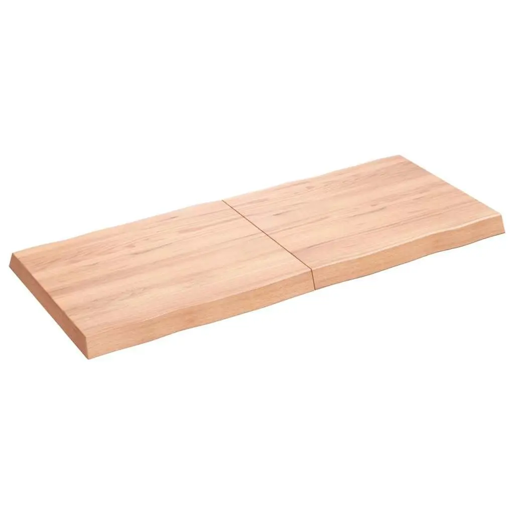 Solid Oak Wood Table Top Light Brown Foldable Handcrafted Live Edge