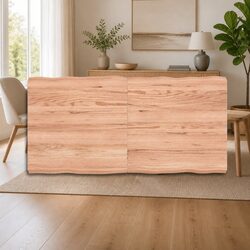 Compact Brown Foldable Solid Wood Table Top with Live Edge