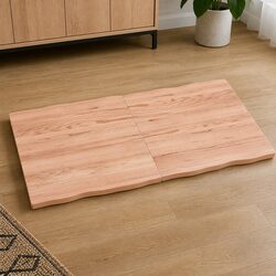 Compact Brown Foldable Solid Wood Table Top with Live Edge