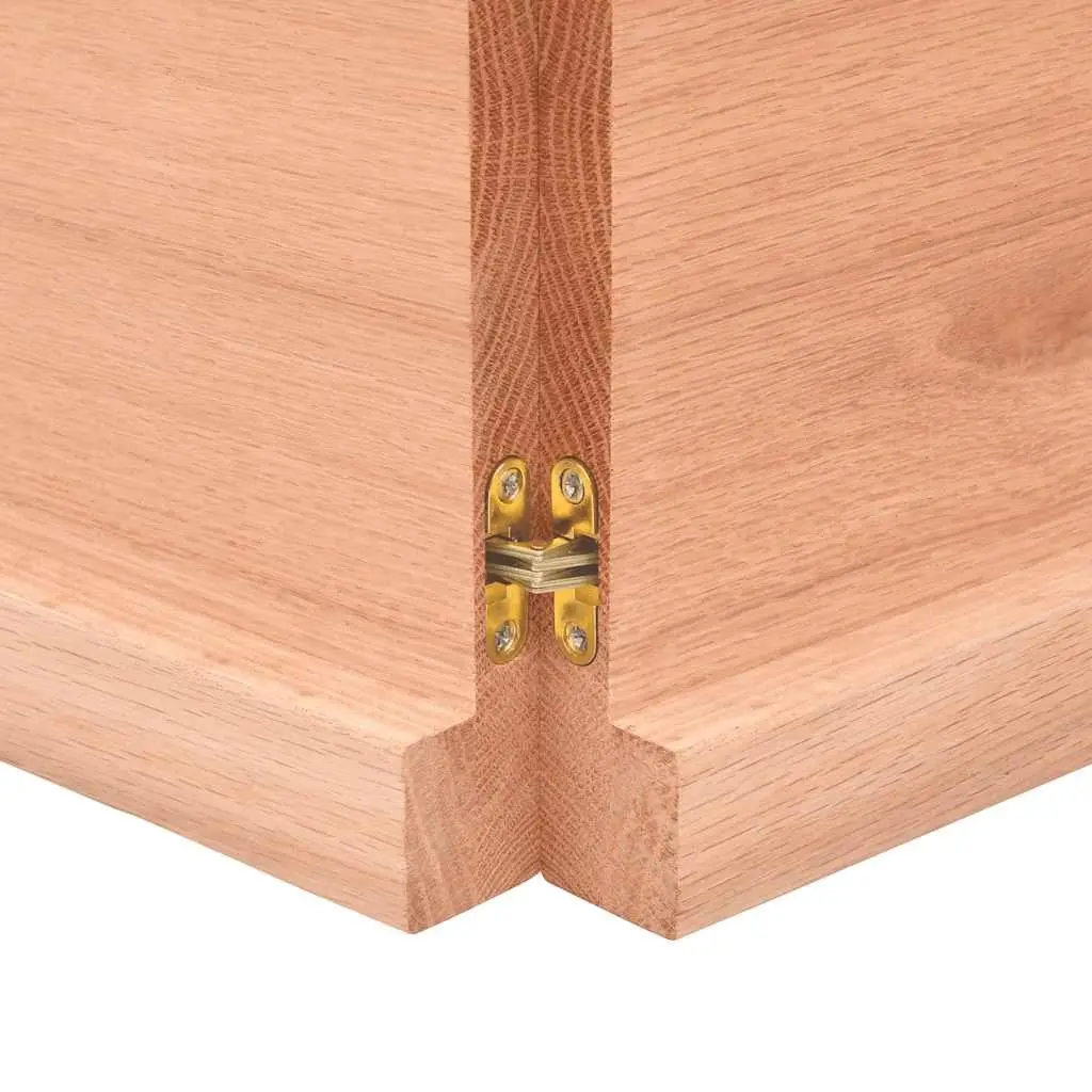 Wooden Table Top Brown 140x40cm Live Edge Solid Oak Foldable Replacement Board