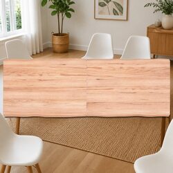 Wooden Table Top Light Brown Live Edge Solid Oak 140x50cm Folding Replacement