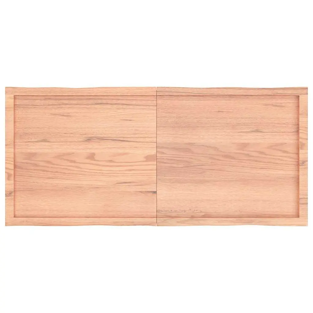 Solid Oak Wood Table Top Light Brown 140x60cm Live Edge Foldable
