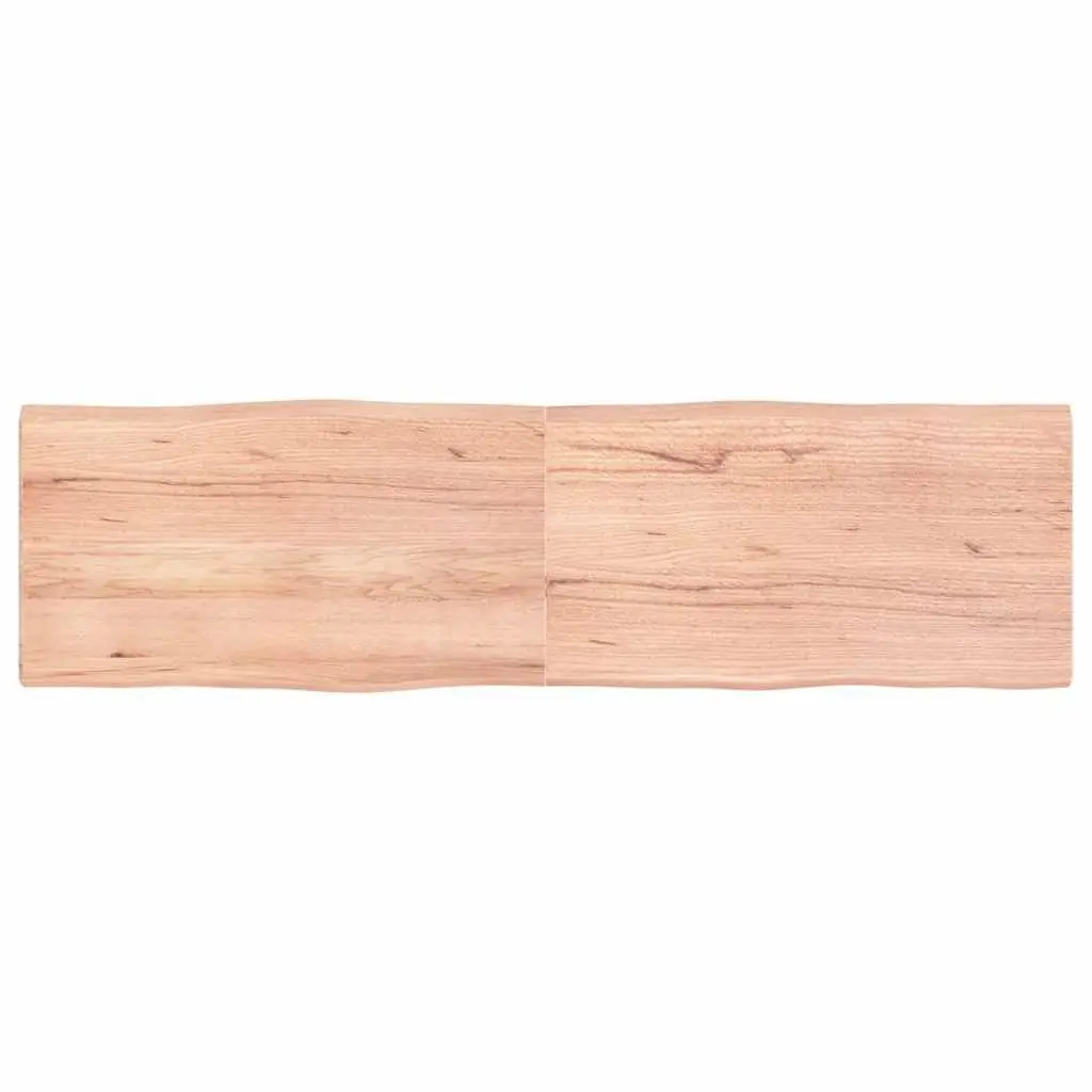 Wooden Table Top 180x50cm Solid Oak Live Edge Foldable Brown Replacement Board