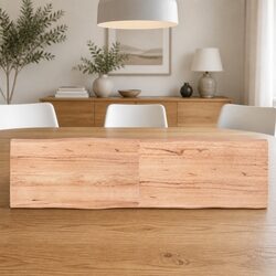 Wooden Table Top Brown Live Edge Solid Oak Folding DIY Replacement Board