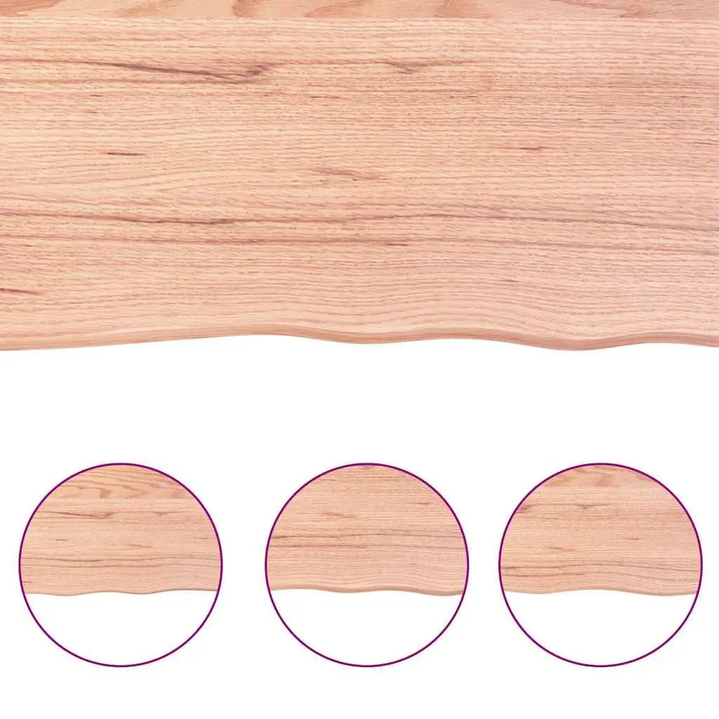 Wooden Table Top Brown 180x60cm Solid Oak Live Edge Folding Replacement Board