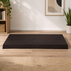 Concise Dark Brown Live Edge Oak Table Top Details