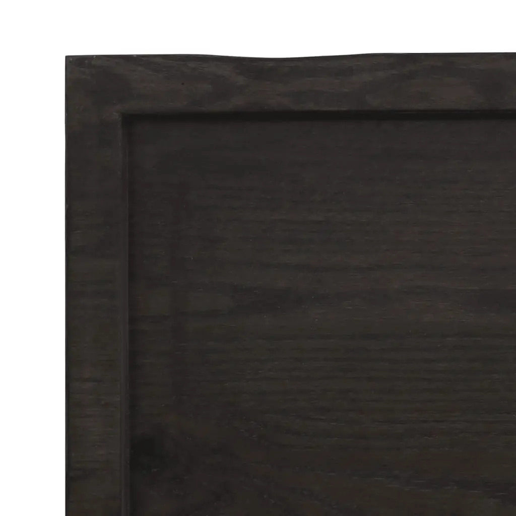 Wooden Table Top Dark Brown 80x60cm Solid Oak Live Edge Treated