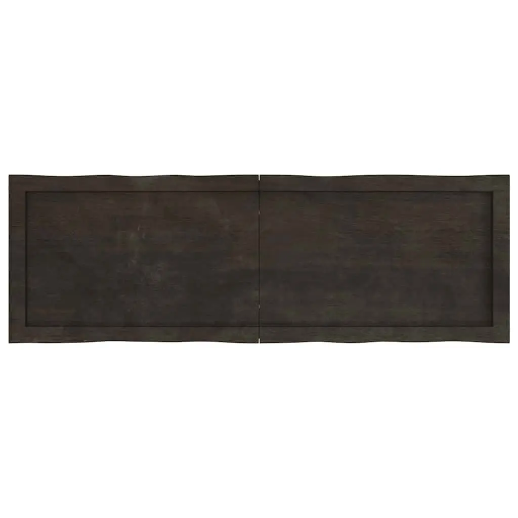Solid Oak Wood Table Top Dark Brown 120x40cm Live Edge Foldable