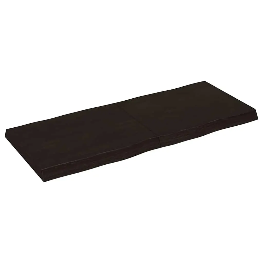 Foldable Wooden Tabletop Dark Brown 120x50cm Solid Oak Live Edge Treated