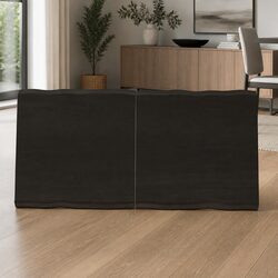 Compact Folding Solid Oak Wood Table Top 120x60cm Dark Brown