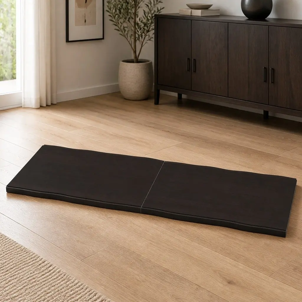 Solid Wood Table Top Dark Brown Live Edge 140x40cm Folding Replacement Board