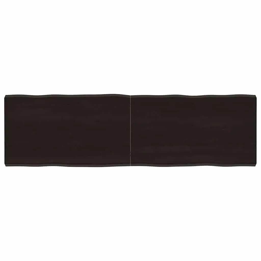 Solid Wood Table Top Dark Brown 140x40cm Live Edge Folding Replacement Board
