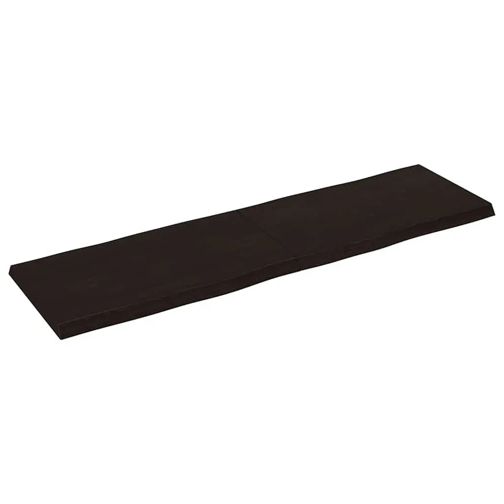 Solid Wood Table Top Dark Brown 140x40cm Live Edge Folding Replacement Board