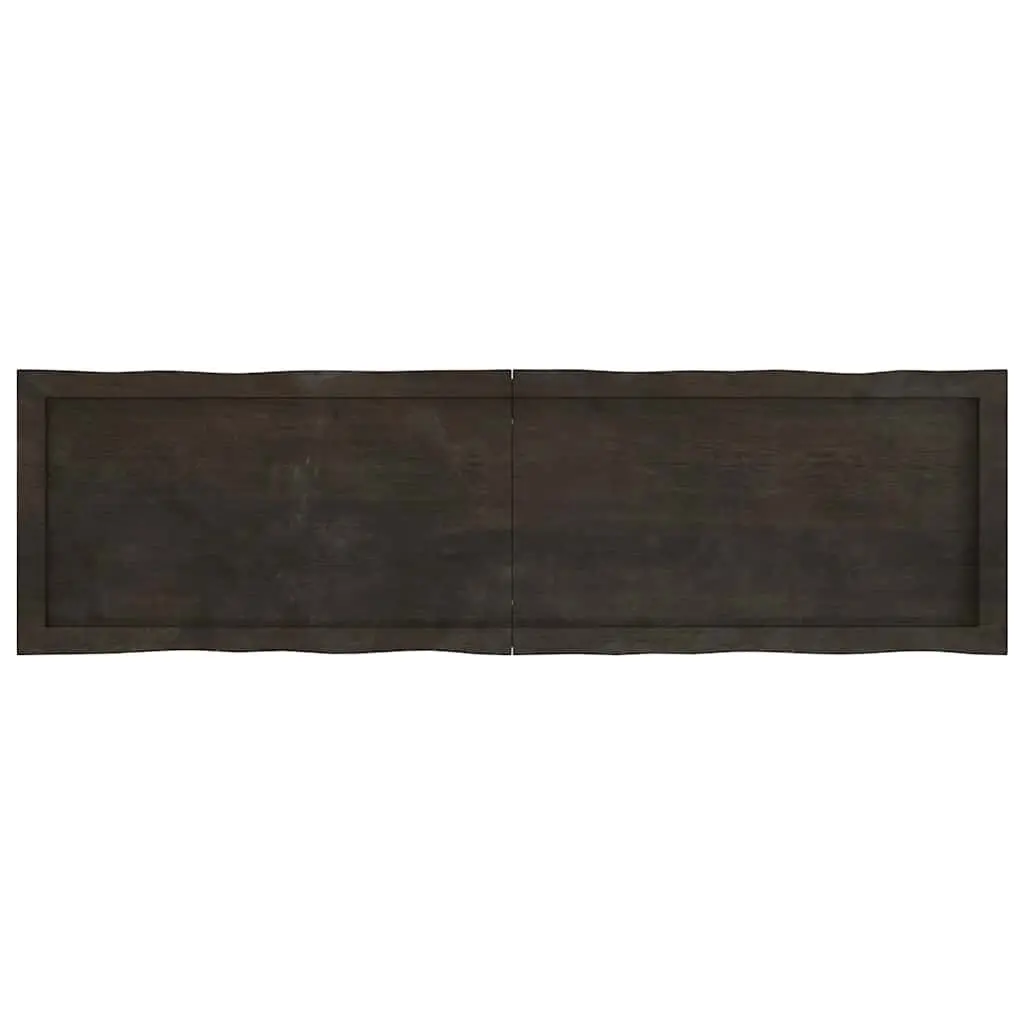 Solid Wood Table Top Dark Brown 140x40cm Live Edge Folding Replacement Board