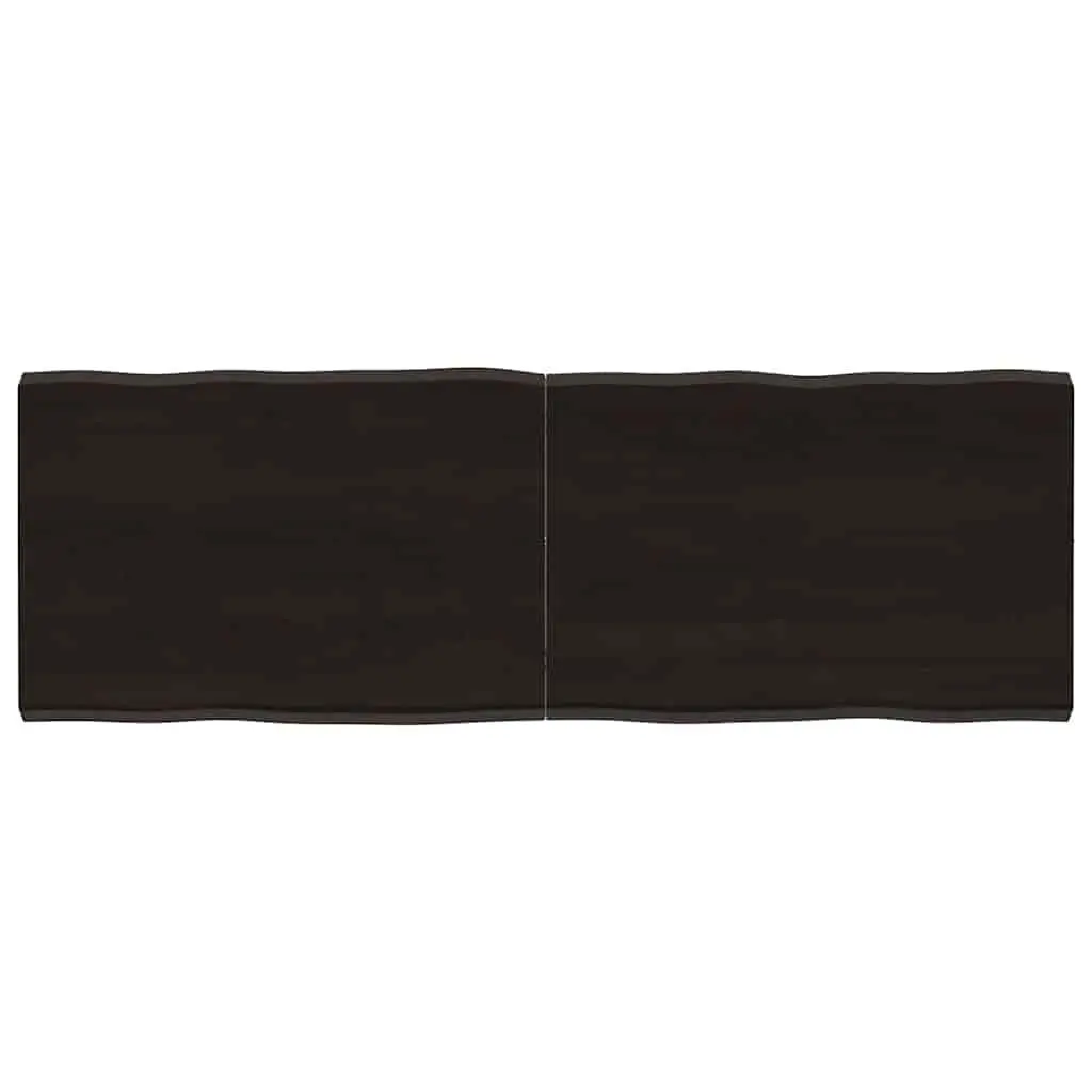 Solid Oak Wood Table Top Dark Brown 140x50cm Folding Live Edge Handcrafted