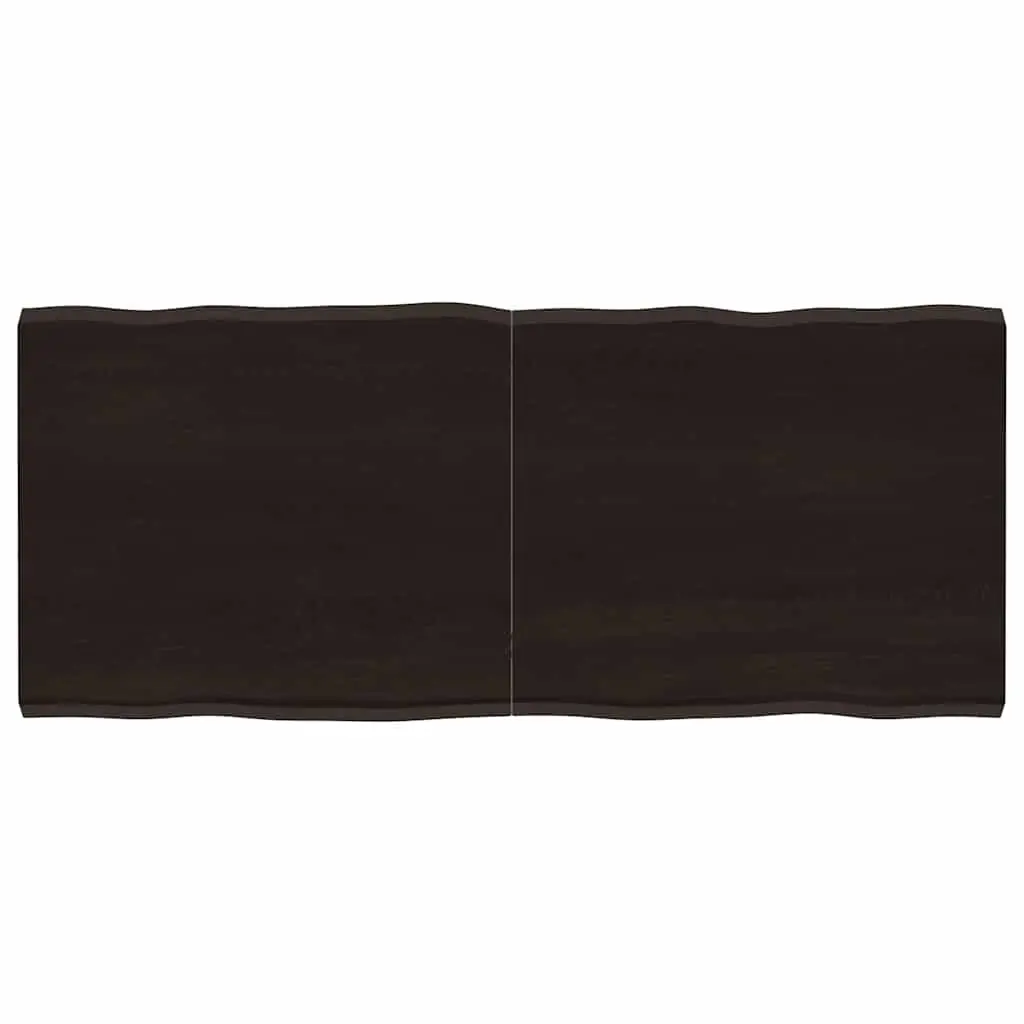 Wooden Table Top Dark Brown 140x60cm Solid Oak Live Edge Foldable