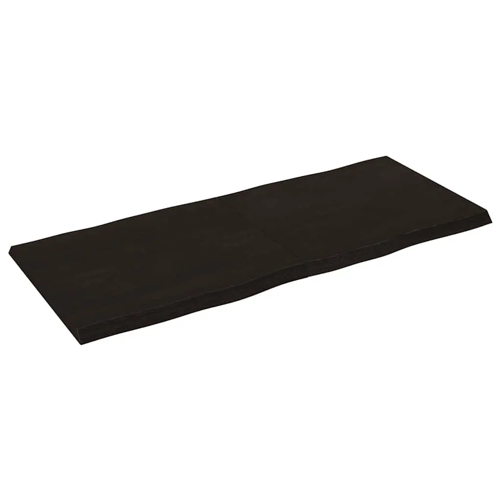 Wooden Table Top Dark Brown 140x60cm Solid Oak Live Edge Foldable