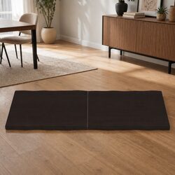Compact Dark Brown Solid Oak Tabletop - Foldable & Durable