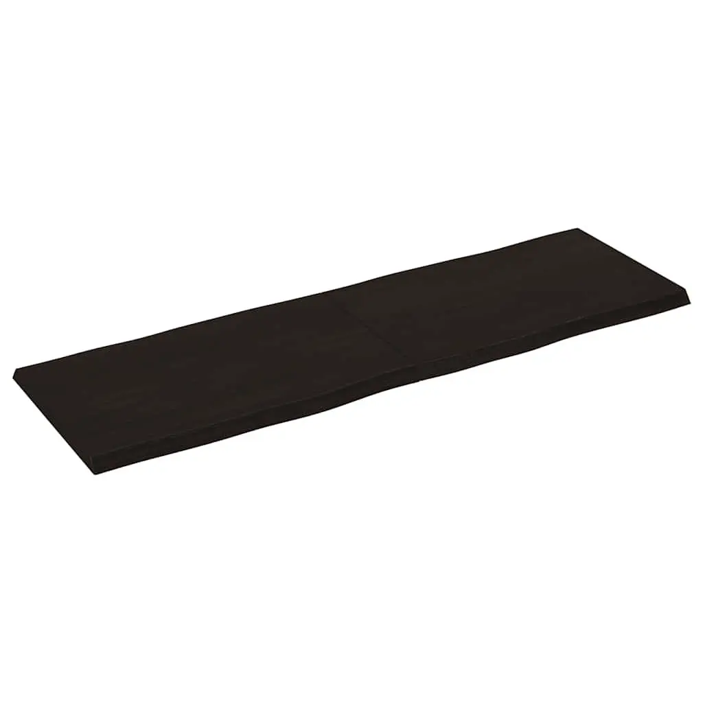 Wooden Table Top Dark Brown Treated Solid Oak Live Edge Folding Replacement