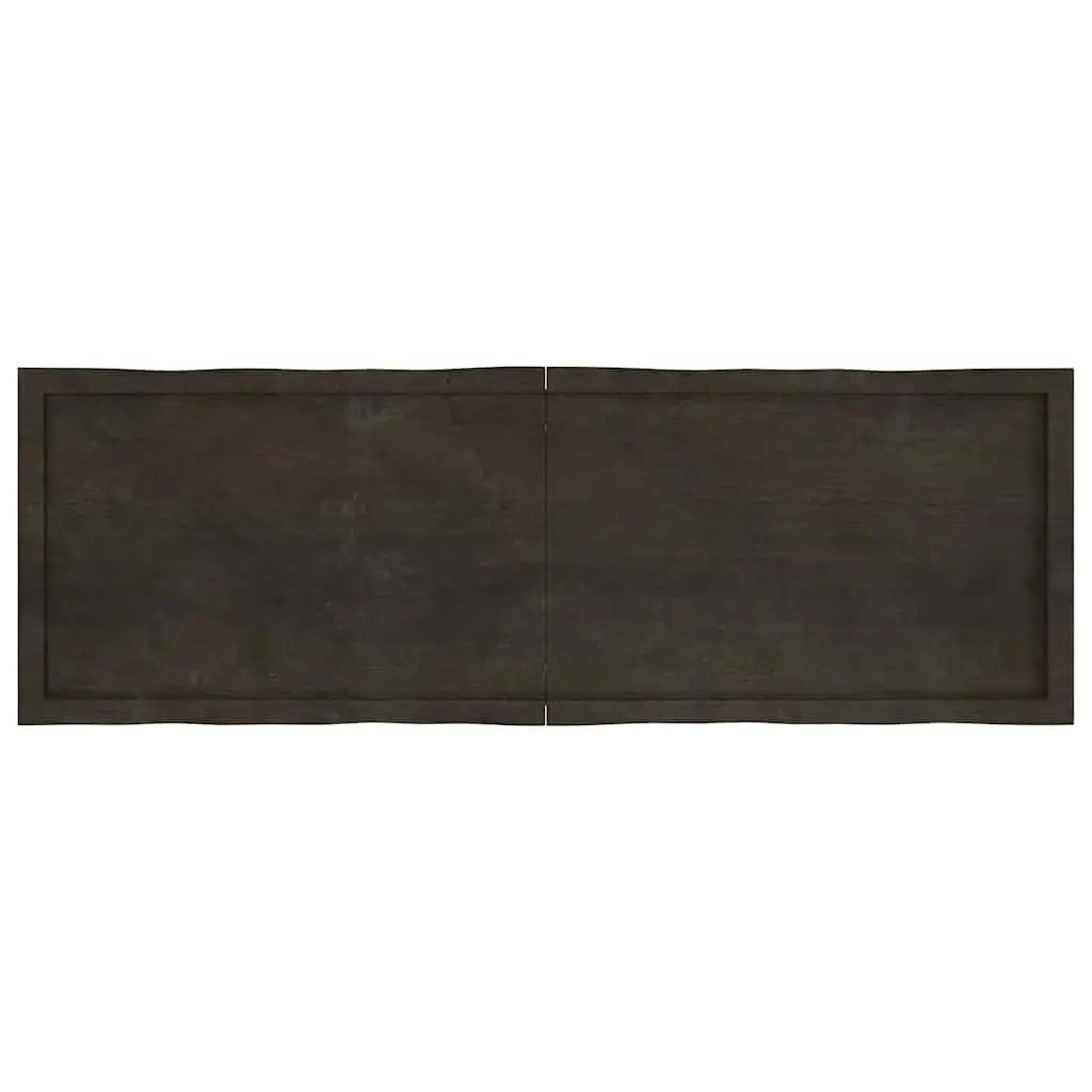 Wooden Table Top Dark Brown Treated Solid Oak Live Edge Folding Replacement