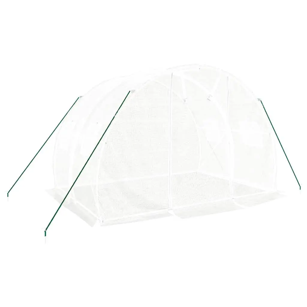 Greenhouse White 3x2x2 m Steel Frame PE Cover Roll-up Door