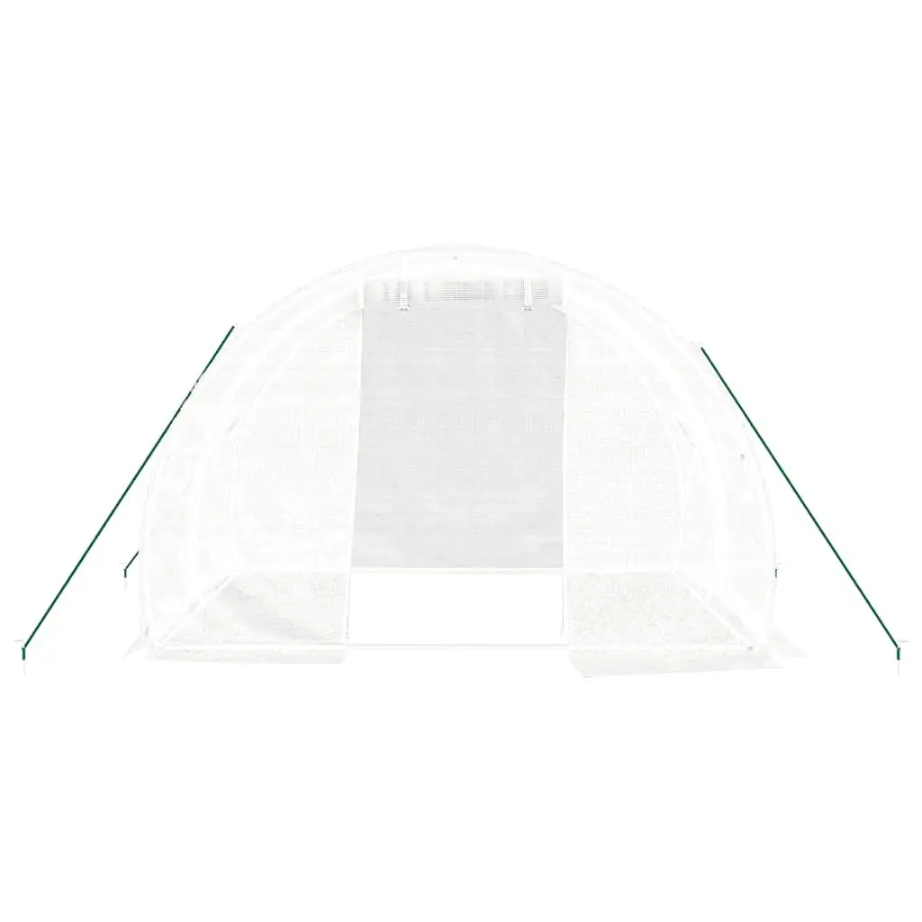 Greenhouse White 3x2x2 m Steel Frame PE Cover Roll-up Door